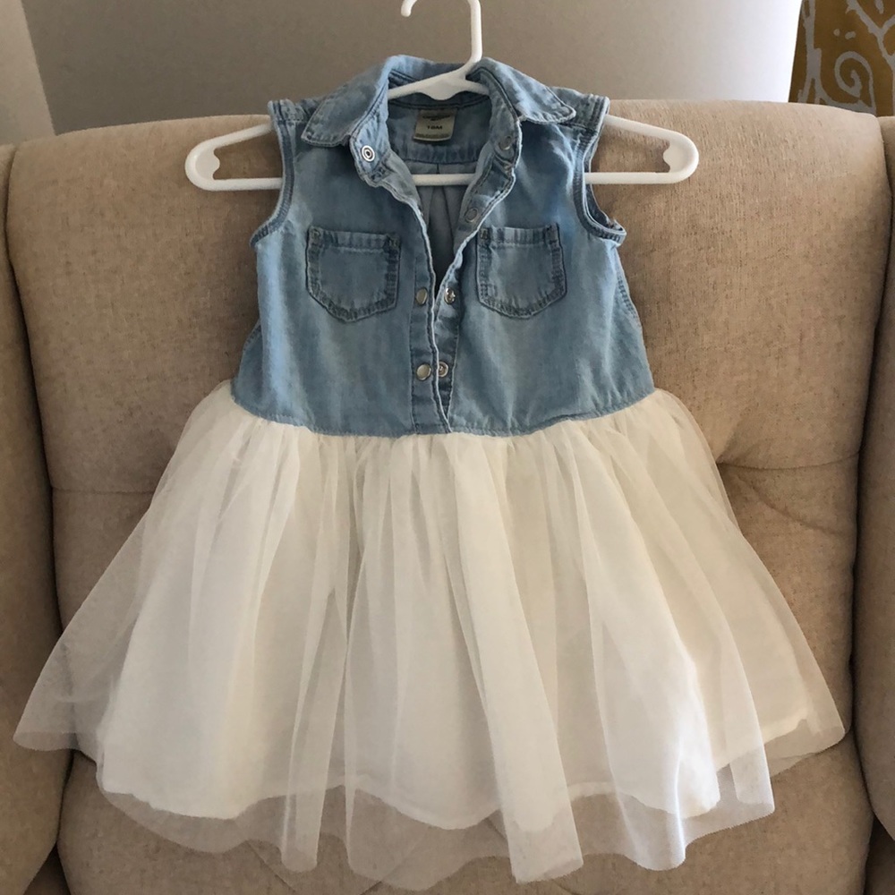 Denim Top/White Tutu Dress